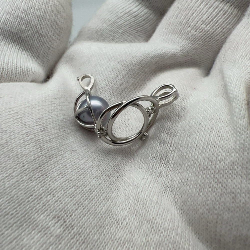 Elegant Sterling Silver Pearl Cage Pendant - Picture 6 of 11